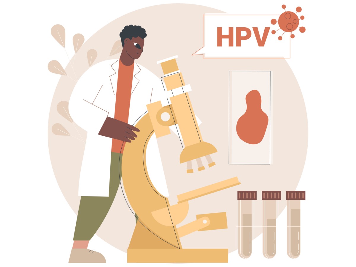 Animace HPV s mikroskopem a výzkumem